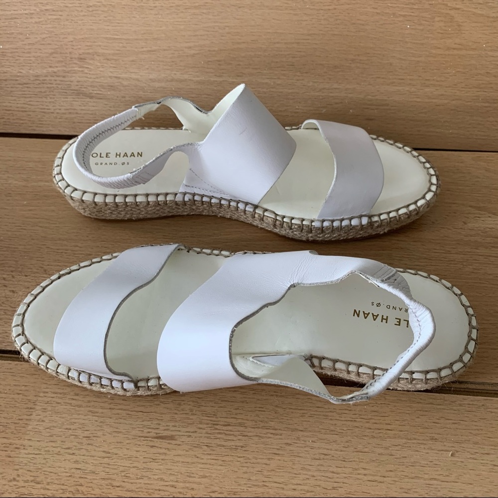 Cole haan cloudfeet espadrille white sandal
